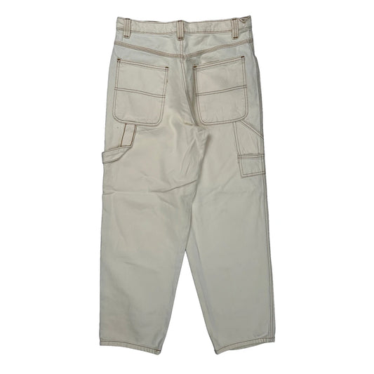 Unbranded Carpenter Trousers - 34W 29L Cream Cotton