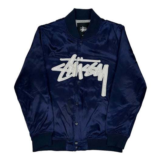 Stussy Bomber Jacket - Small Blue Polyester