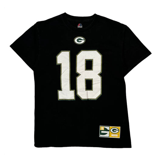 Green Bay Packers Majestic Nfl Football Shirt - Medium Black Cotton