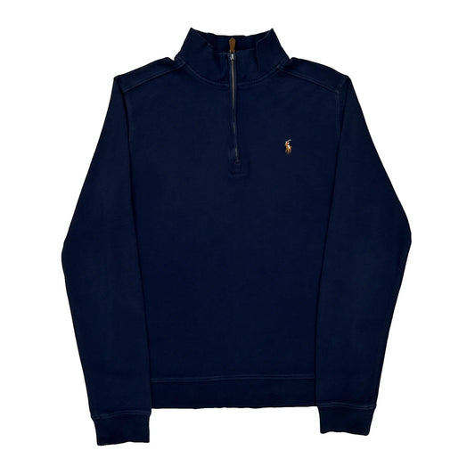 Polo By Ralph Lauren 1/4 Zip - Small Navy Cotton