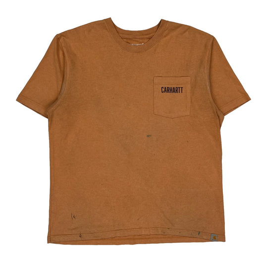 Carhartt T-Shirt - Large Orange Cotton