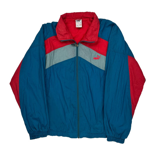 Puma Windbreaker - Large Gray Nylon