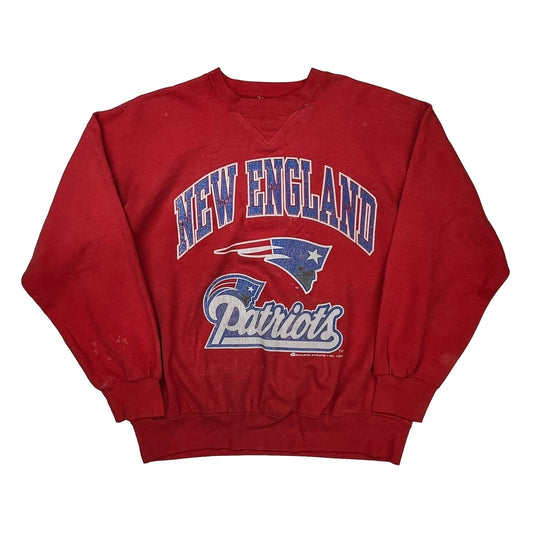 New England Patriots Nfl Football Sweatshirt - Large Red Cotton