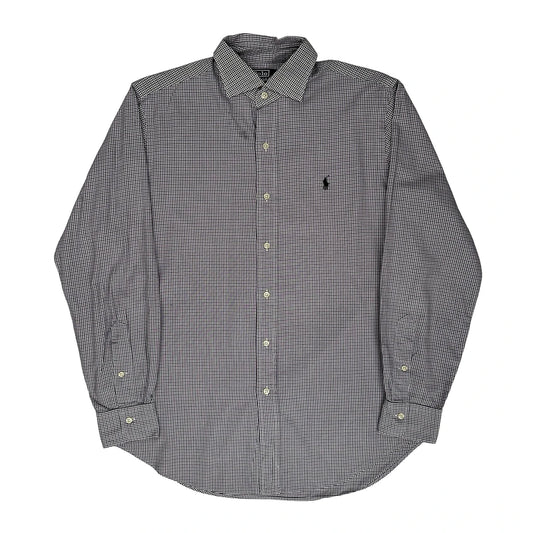 Regent Classic Fit Polo By Ralph Lauren Checked Shirt - Medium Black & White Cotton