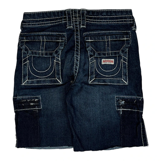 True Religion Denim Shorts - 26W UK 6 Dark Wash Denim