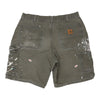 Vintage khaki Paint Splattered Carhartt Carpenter Shorts - mens 33" waist