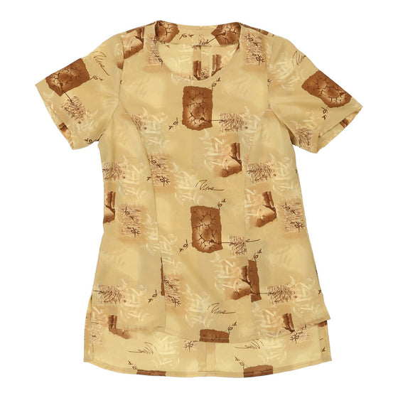 Unbranded Patterned Shirt - Medium Beige Viscose Blend patterned shirt Unbranded   
