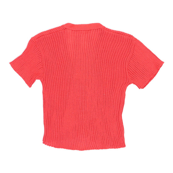 Unbranded V-neck Top - Small Red Cotton Blend - Thrifted.com