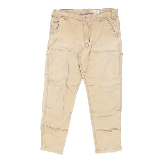 Lightly Worn Carhartt Double knee Cargo Trousers - 40W 28L Beige Cotton cargo trousers Carhartt   