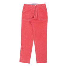  Vintage red Cotton Belt Trousers - womens 34" waist