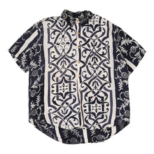  Vintage navy Baiki Badai Hawaiian Shirt - mens medium