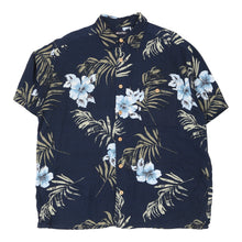  Vintage navy Puritan Hawaiian Shirt - mens large