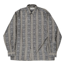 Vintage grey Rian Rucci Patterned Shirt - mens large