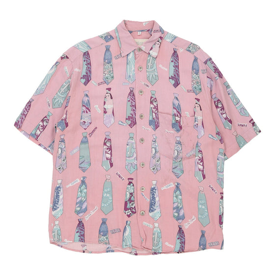 Vintage pink Seaden Sticker Patterned Shirt - mens medium