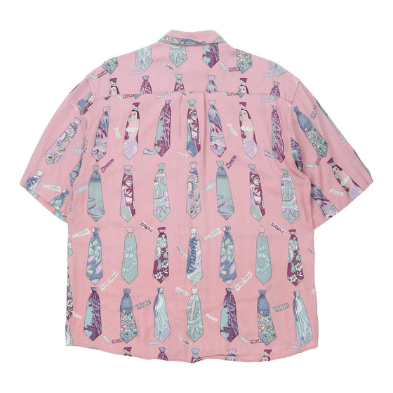 Vintage pink Seaden Sticker Patterned Shirt - mens medium