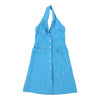 Vintage blue Unbranded Halterneck Dress - womens small