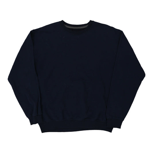 Vintage navy Fruit Of The Loom Sweatshirt - mens large