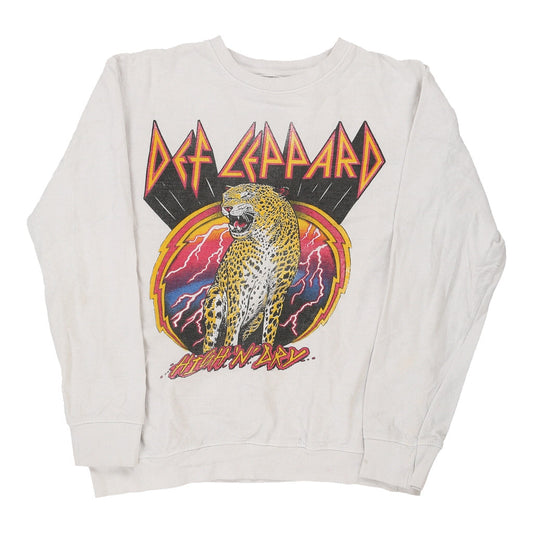 Vintage white Def Leppard Sweatshirt - mens medium