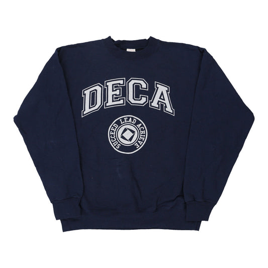 Vintage navy Deca Hanes Sweatshirt - mens medium