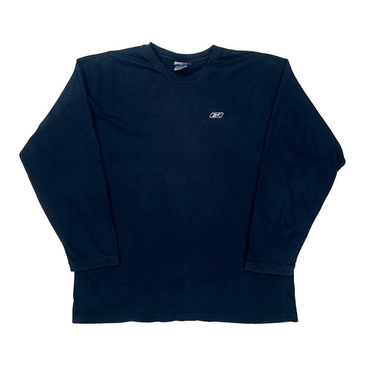 Reebok Long Sleeve T-Shirt - 2XL Navy Cotton