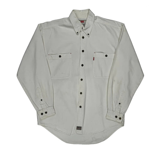 Vintage Levis Work Shirt - Medium White Cotton