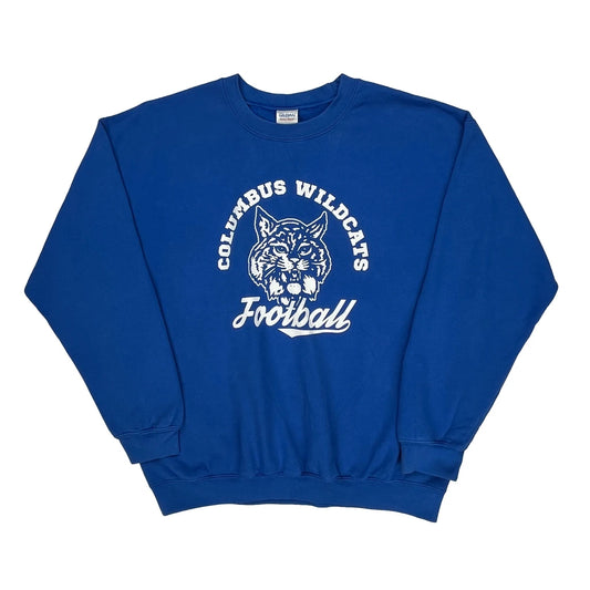 Columbus Wildcats Gildan Football Sweatshirt - Large Blue Cotton Blend