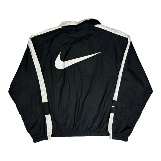 Nike Oversized Windbreaker - Large Black Nylon