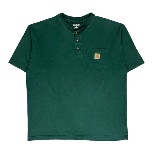 Carhartt T-Shirt - Large Green Cotton