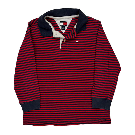 Age 5 Tommy Hilfiger Striped Rugby Shirt - Small Navy Cotton