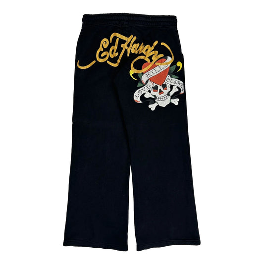 Ed Hardy Baggy Graphic Joggers - Medium Black Cotton