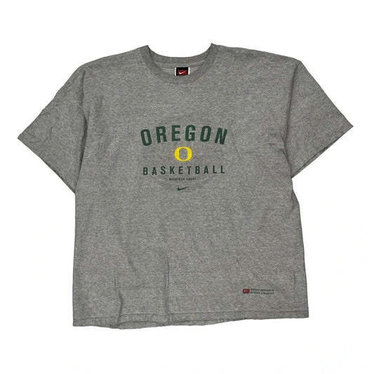 Oregon Basketball Nike T-Shirt - XL Grey Cotton