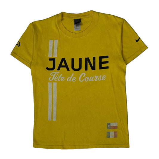 Nike Graphic T-Shirt - Small Yellow Cotton