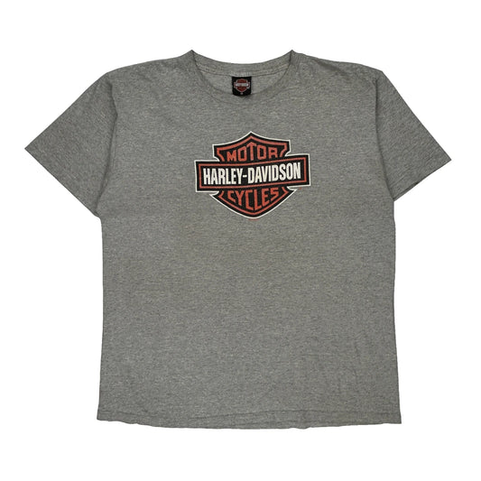 Motorcycles Harley Davidson Graphic T-Shirt - 2XL Grey Cotton
