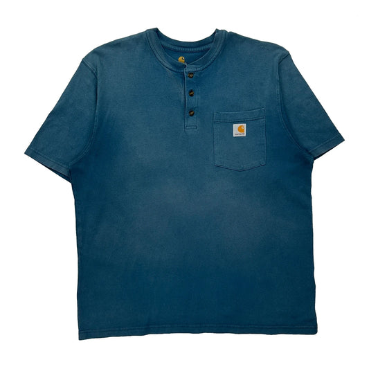 Carhartt T-Shirt - Large Blue Cotton
