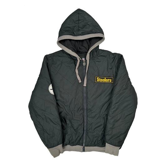 Steelers Nfl Football Windbreaker - Medium Black Polyester