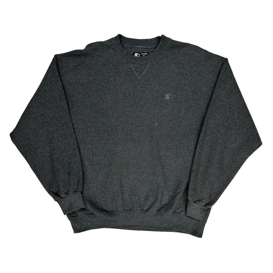 Starter Sweatshirt - Large Grey Cotton Blend