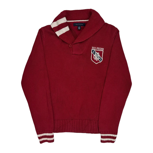 Tommy Hilfiger Collared Jumper - Medium Red Cotton