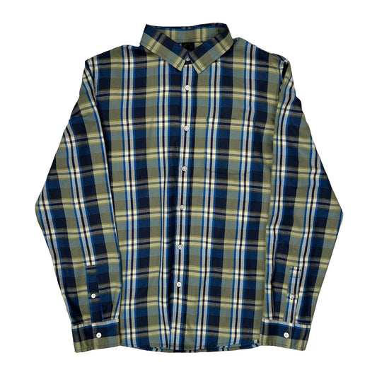 Oakley Checked Flannel Shirt - Medium Blue Cotton