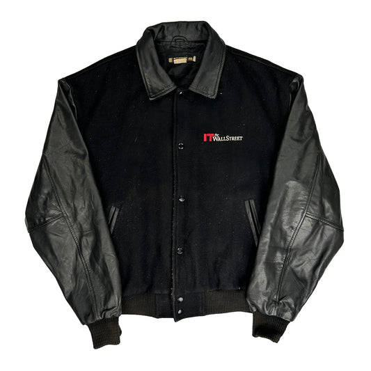 Unbranded College Varsity Jacket - XL Black Leather