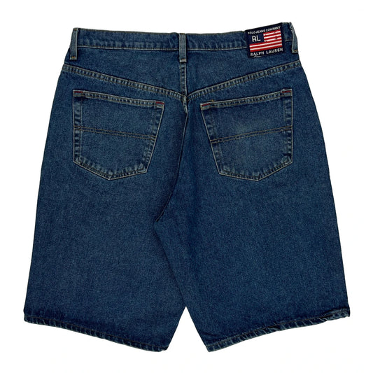 Ralph Lauren Baggy Denim Shorts - 35W 10L Blue Cotton