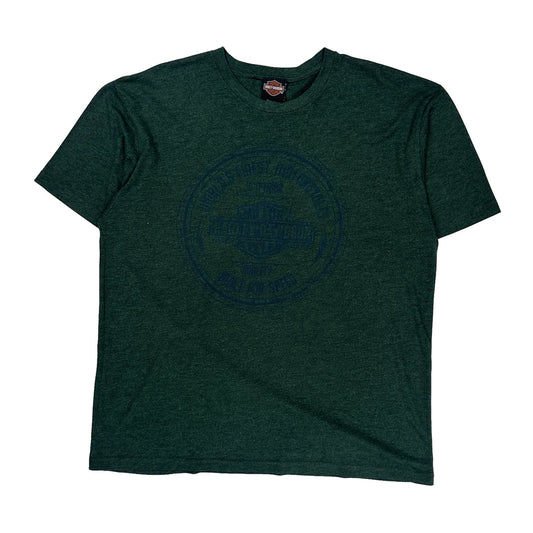 Vintage Bakersfield Harley Davidson Graphic T-Shirt - XL Green Cotton