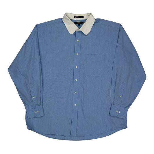 Tommy Hilfiger Contrast Stitch Shirt - XL Blue Cotton