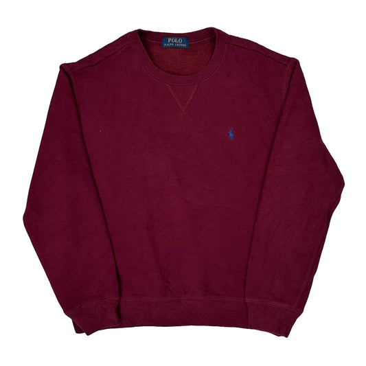 Polo By Ralph Lauren Sweatshirt - Medium Burgundy Cotton