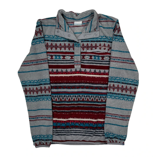 Columbia Aztec Snap T Fleece - Large Grey Polyester