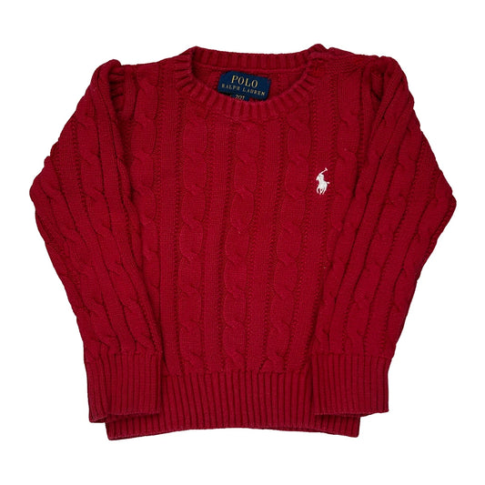 Age 2 Ralph Lauren Jumper - 3XS Red Knitted