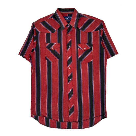 X-Long Tails Wrangler Striped Shirt - Large Red Cotton