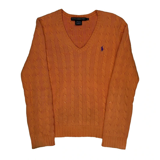 Ralph Lauren Sport Jumper - Large Orange Cotton
