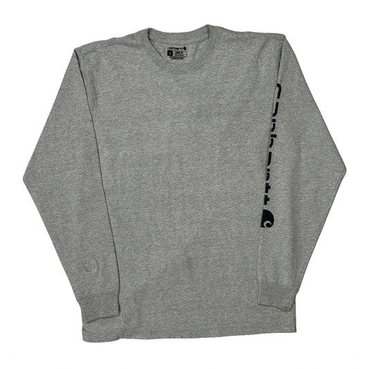 Carhartt Long Sleeve T-Shirt - Small Grey Cotton