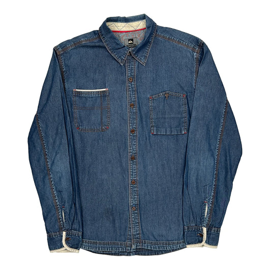 Quiksilver Denim Shirt - Large Blue Cotton