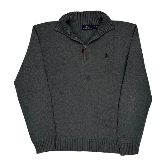 Polo By Ralph Lauren 1/4 Zip - Medium Grey Cotton